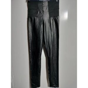 Guess Los Angeles NWT skin tight black faux leather pull on pants woman size SM